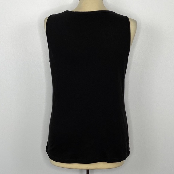 Ann Taylor Loft Black and Cream Lace Front Top - Picture 2 of 6